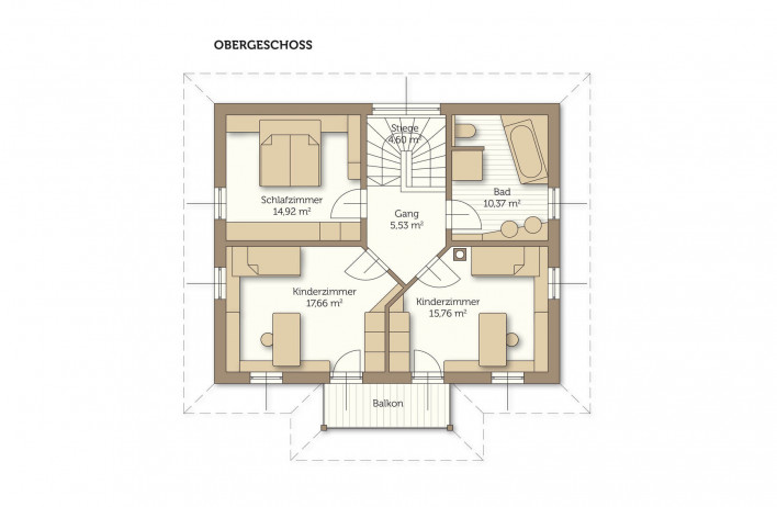 Fertighaus Condo Haid Grundriss Obergeschoss