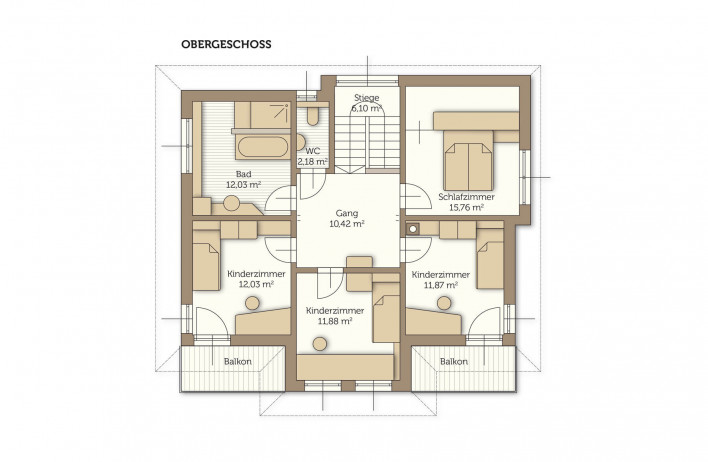 Fertighaus Condo Wien Grundriss Obergeschoss