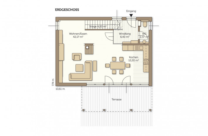 Fertighaus Cubus 04 - Grundriss Erdgeschoss