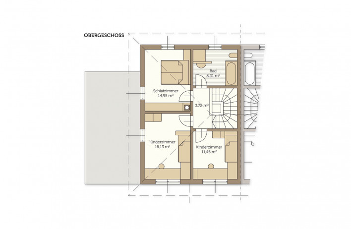 WOLF Haus - Reihen- und Doppelhäuser - Grundriss Obergeschoss