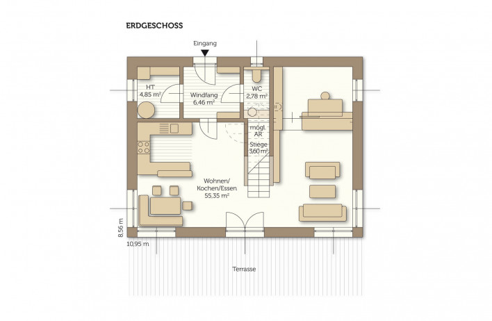 Fertighaus Parcus - Grundriss Erdgeschoss